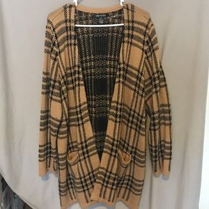 Plaid warm sweater cardigan